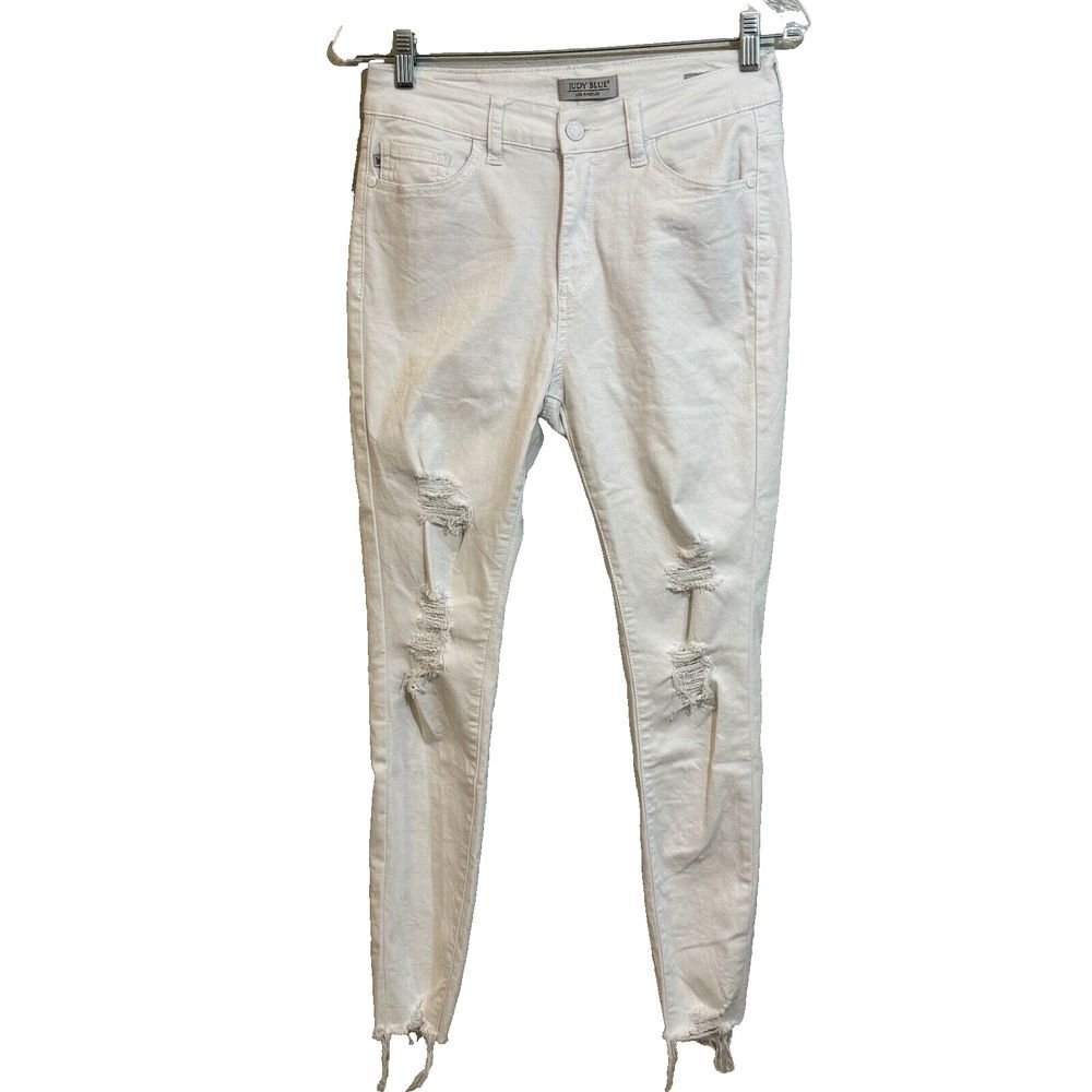 Judy Blue Jeans Womens 5/27 White Skinny Fit Denim Stretch